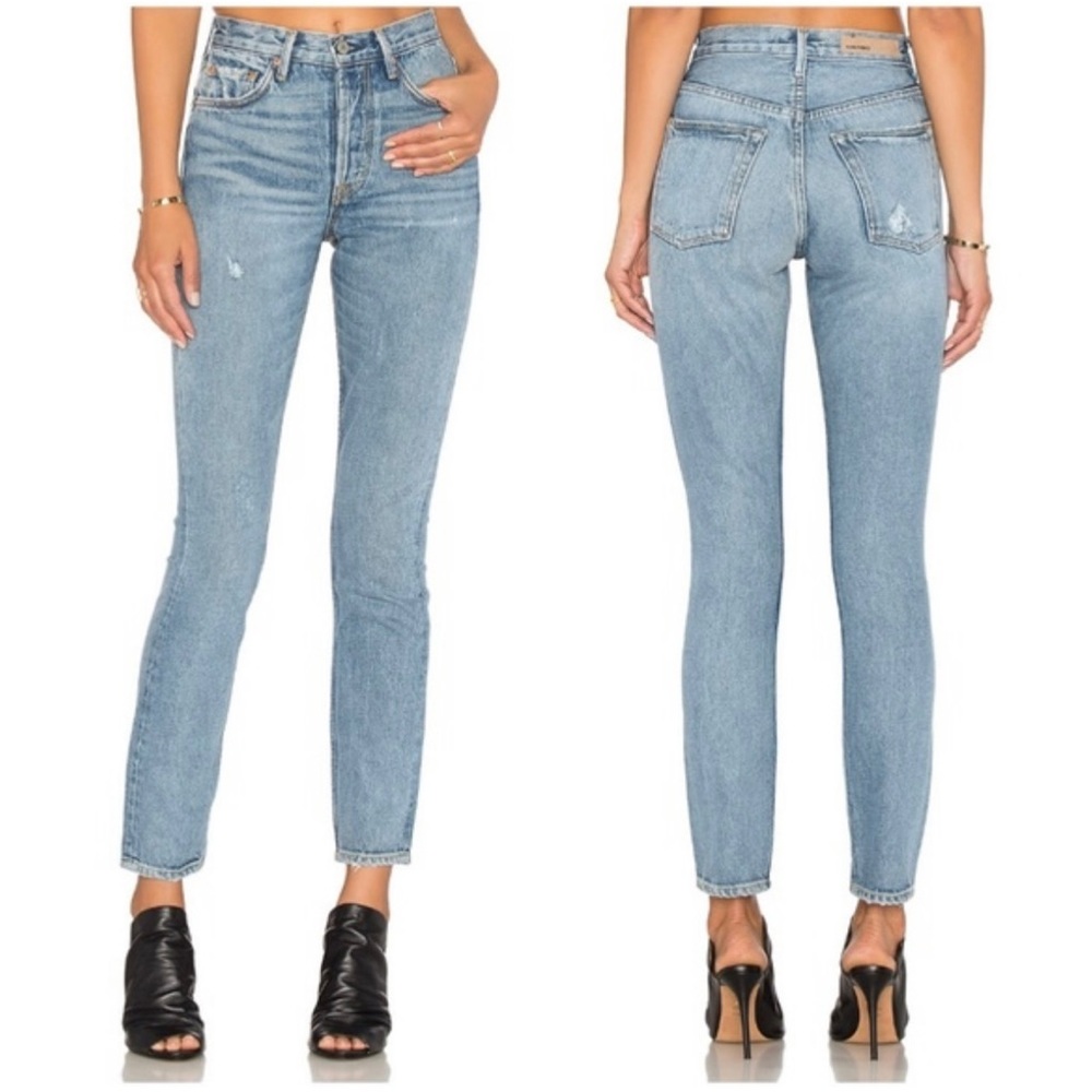 GRLFRND Karolina High Rise Distressed Skinn Jeans in Last Dance Retro Vintage - Picture 5 of 13